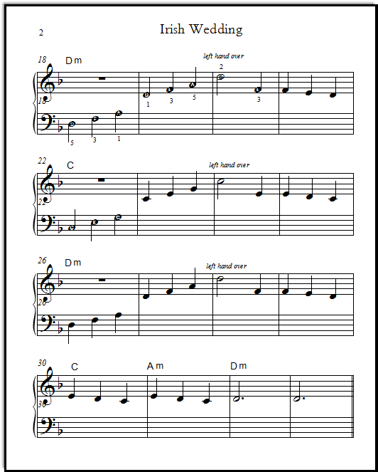 Free Printable Sheet Music For Piano Students Irish Wedding