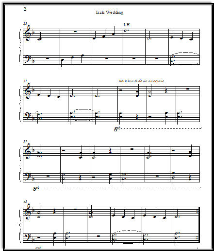 Free Printable Sheet Music for Piano Students: Irish Wedding