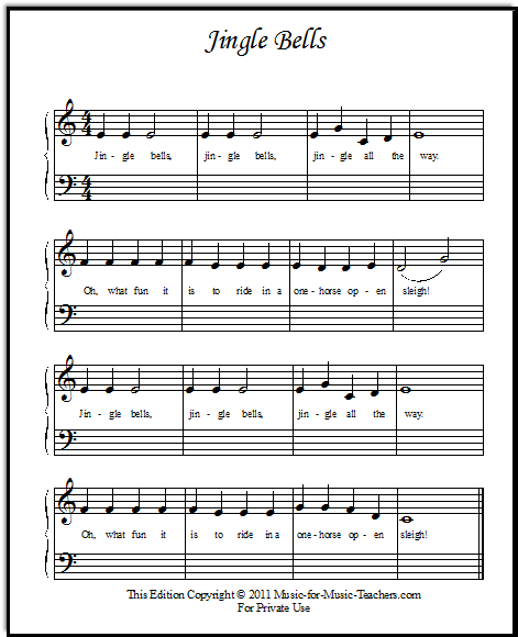 Jingle Bells  Intermediate piano sheet music