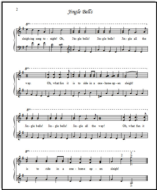 Fancy arrangement of Jingle Bells for piano