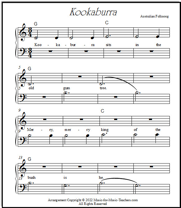 Partitures per a piano per a nens \KookaburraPartitures per a piano per a nens \Kookaburra  