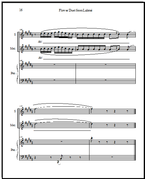 Lakme Flower Duet sheet music for your soprano students.