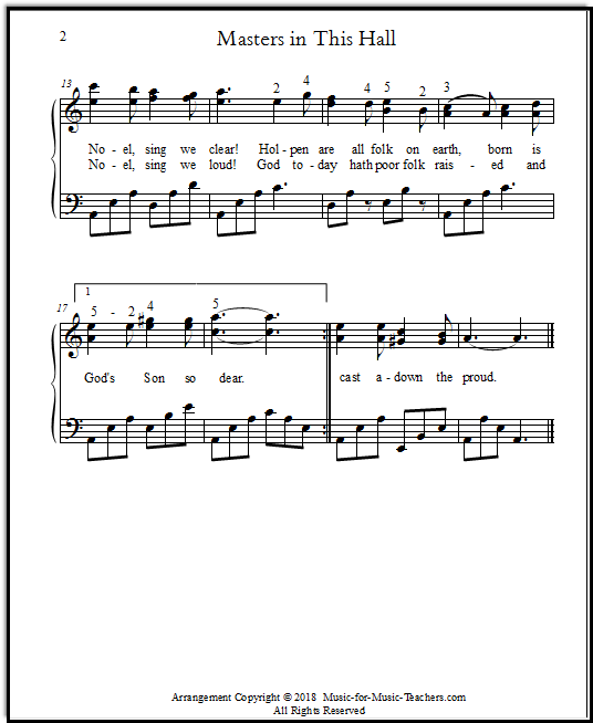 Masters In This Hall Christmas carol