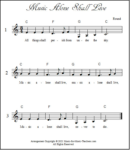 Shalom Chaverim Round Sheet Music, FREE!