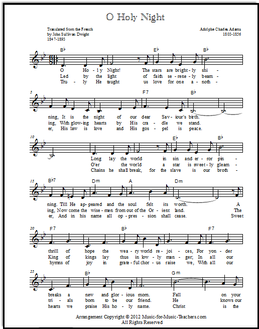 oh holy night guitar chords