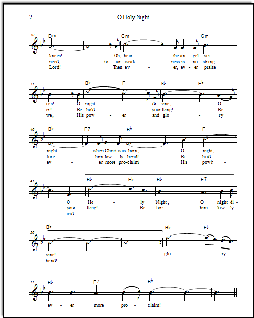 O Holy Night Chord Chart