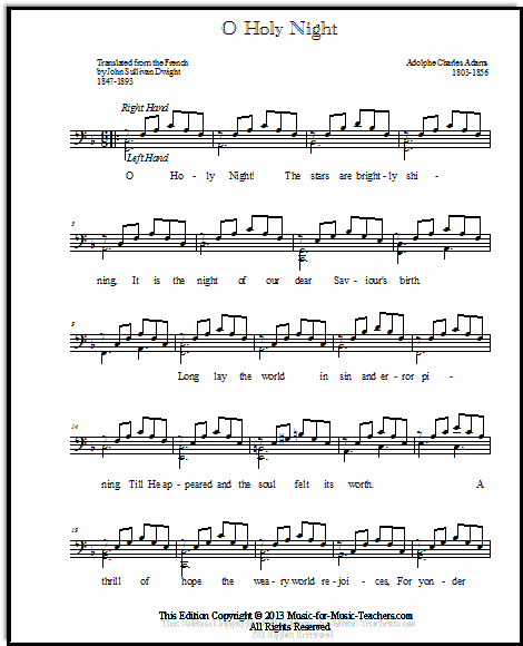 Duet chords for Christmas music O Holy Night