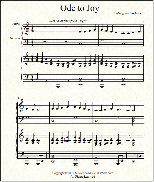 Ode to Joy Sheet Music for Piano, Easy Beginner to Advanced