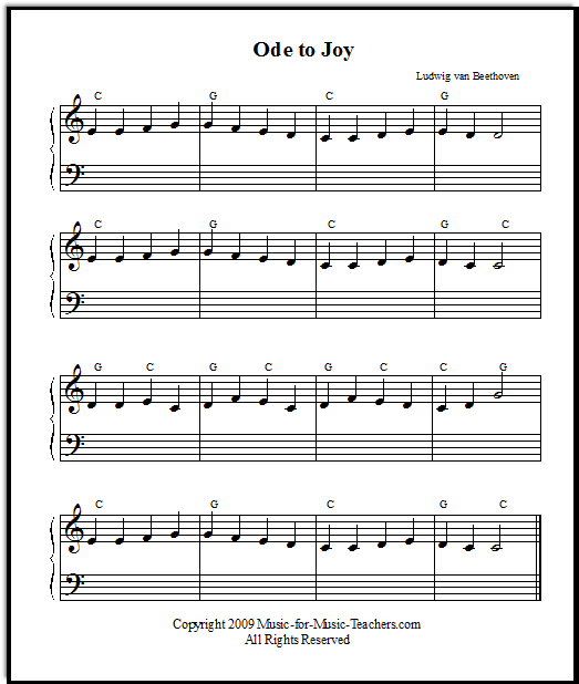 Por Alrededores representación Ode to Joy Sheet Music for Piano: EASY & EARLY Beginner to Advanced