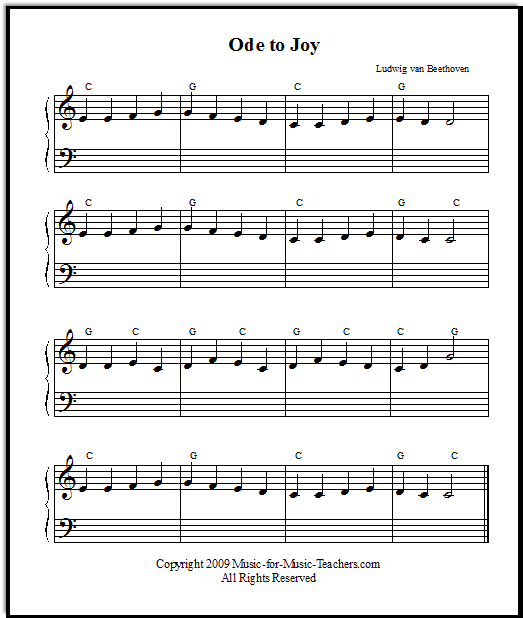 Ode To Joy Sheet Music For Piano Easy Beginner To Advanced