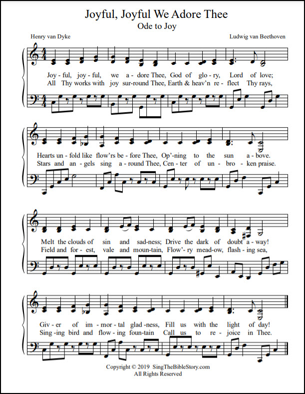 Ode to Joy church sheet music