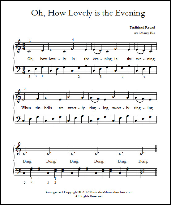 Piano sheet music Oh How Lovely