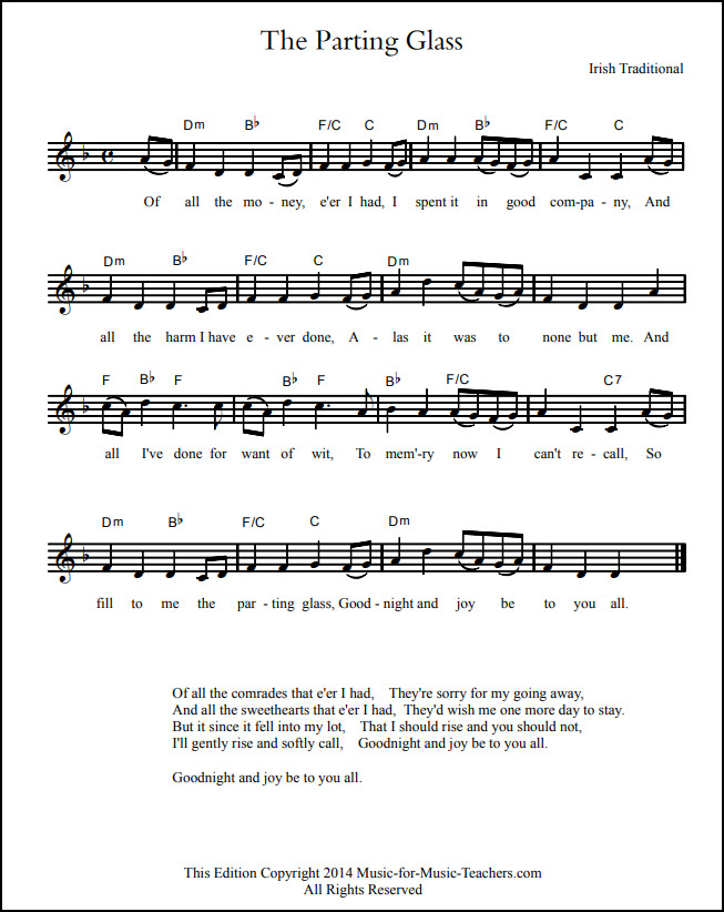 Parting Glass song