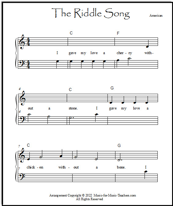 Beginner piano sheet music