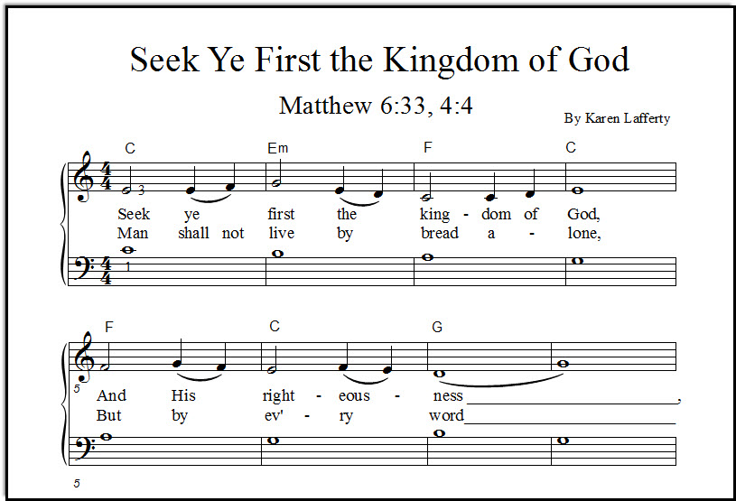 Seek Ye First church music