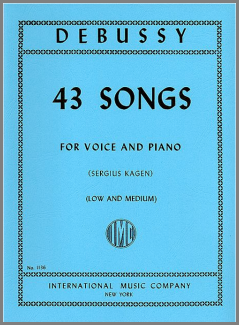 Debussy 43 songs medium low voice music book