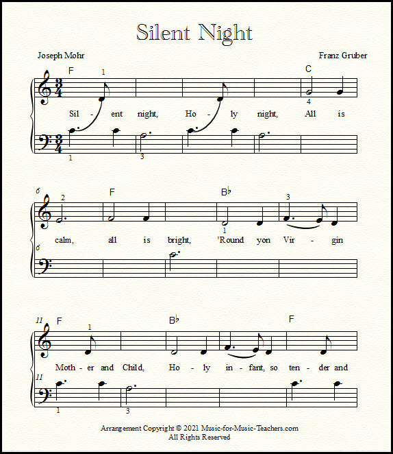 O Holy Night, Beginner's piano sheet music