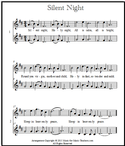 Silent Night Chords Lyrics For Guitar Strings
