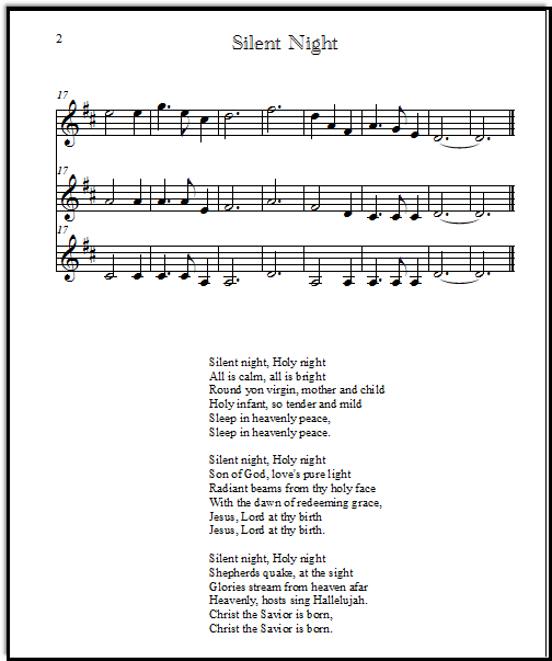 Silent Night Chords Lyrics For Guitar Strings