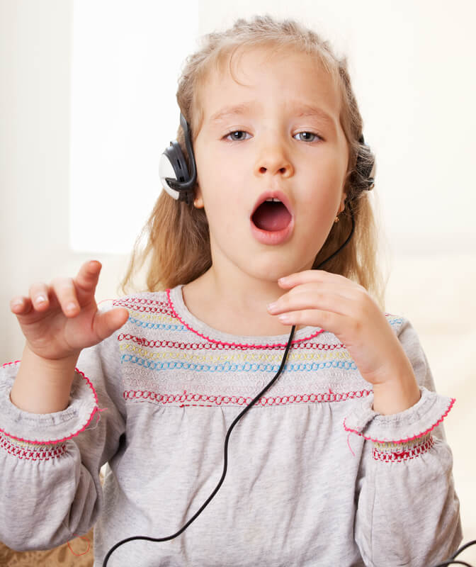 Young girl singing