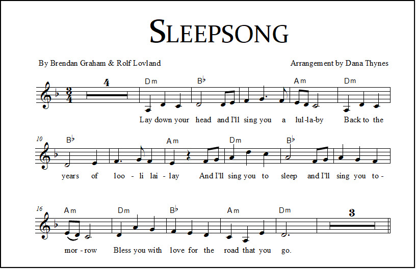Sleepsong lead sheet in Dm
