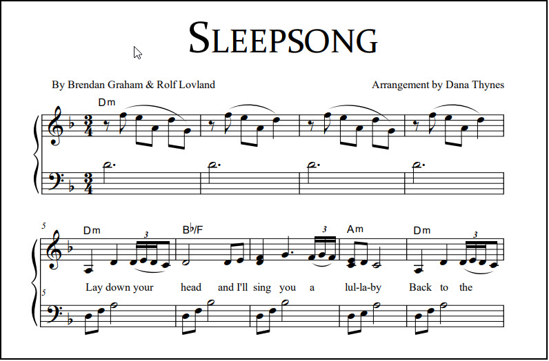 Sleep Sheet Music For Piano Voice