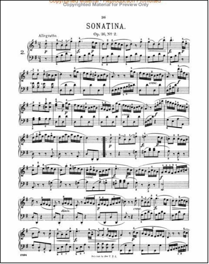 Sonatina by Kuhlau for piano