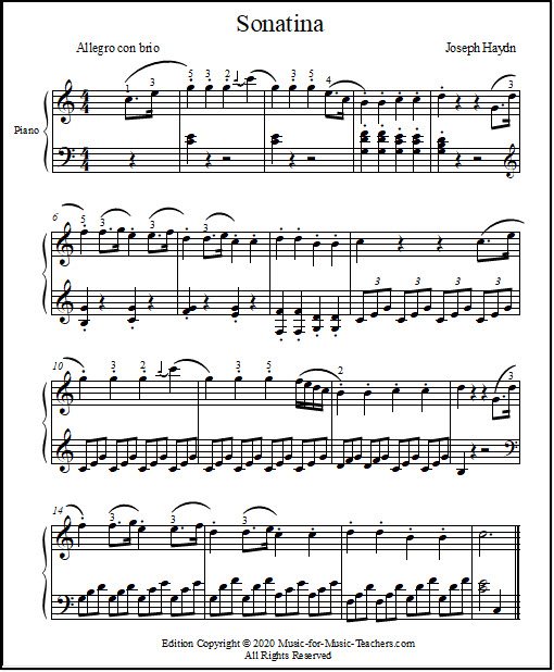 Classical Piano Sheet Music - a Collection of Short Introductions