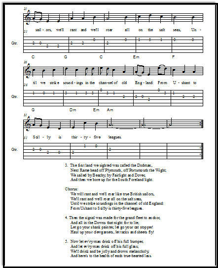 Spanish Ladies Free Printable Sheet Music For Piano Voice And Guitar