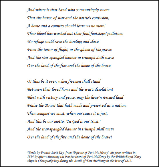 Star Spangled Banner lyrics