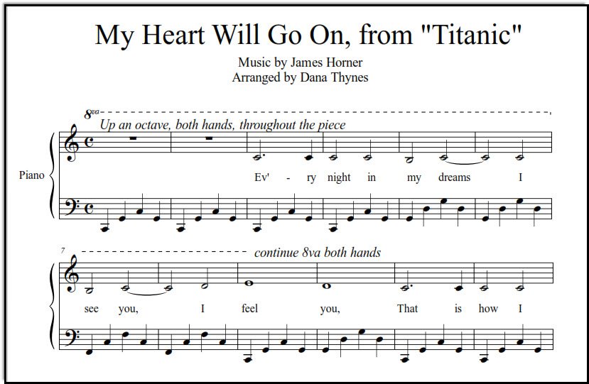 Titanic Music Beginning To Intermediate Piano Titanic Music Beginning To Intermediate Piano