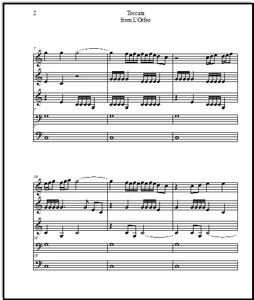 Toccata piano ensemble arrangement from Monteverdi's "Orpheus" (L'Orfeo) - this free ensemble is very fun!