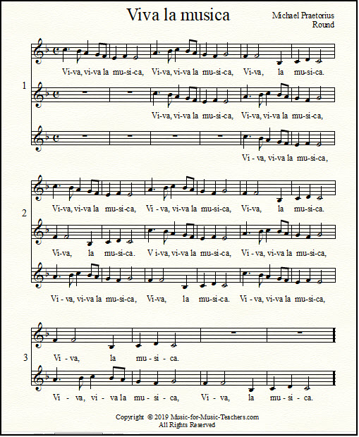 Sheet music for a vocal round