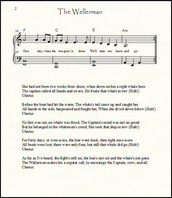 The Wellerman lyrics & piano music