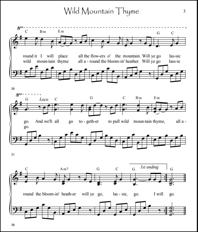 Piano version Wild Mountain Thyme