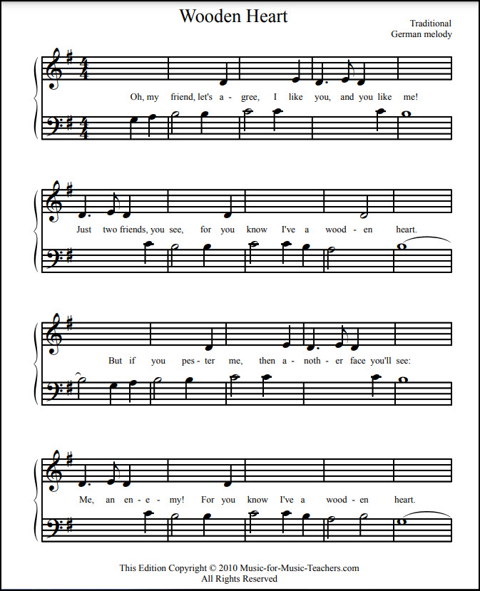 Wooden Heart melody