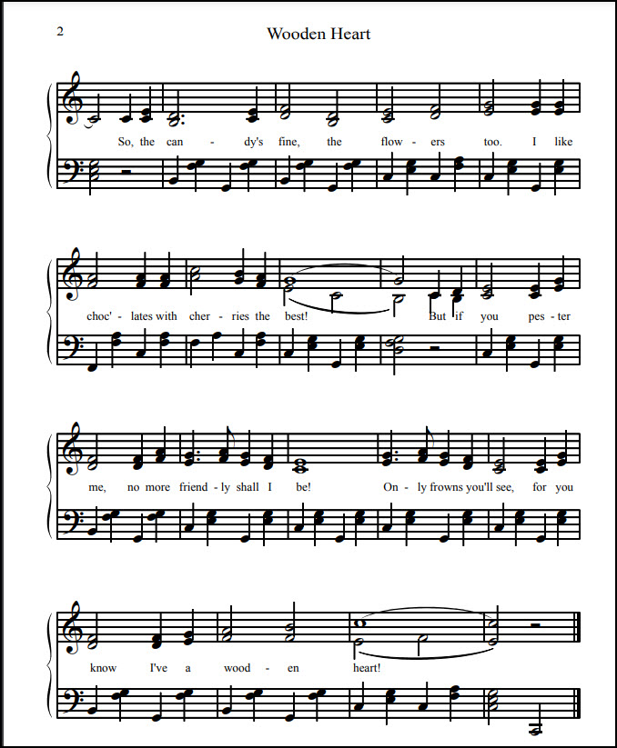Wooden Heart piano music