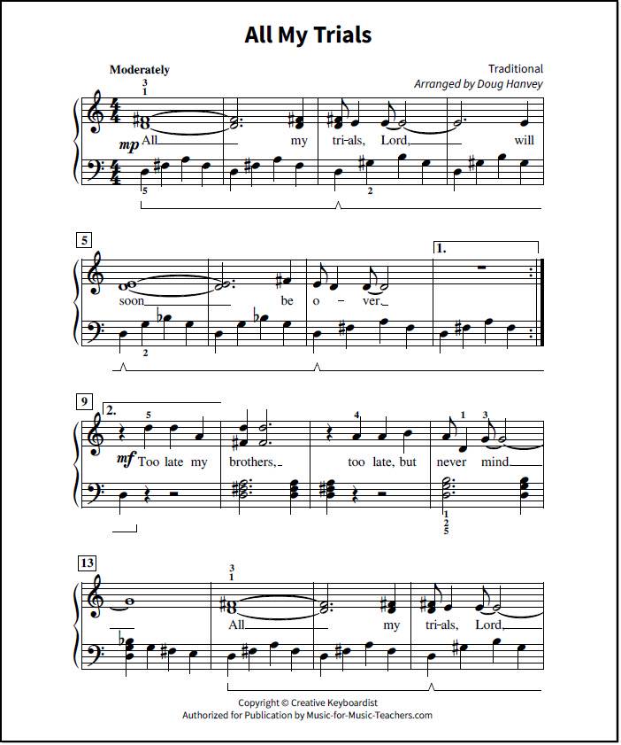 Printable Piano Sheet Music For Beginners