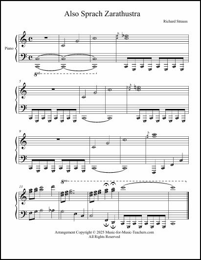 Also Sprach Zarathustra sheet music