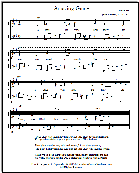 Amazing Grace free sheet music