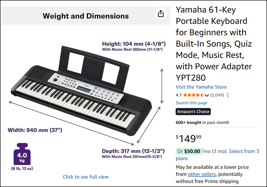 Piano keyboard