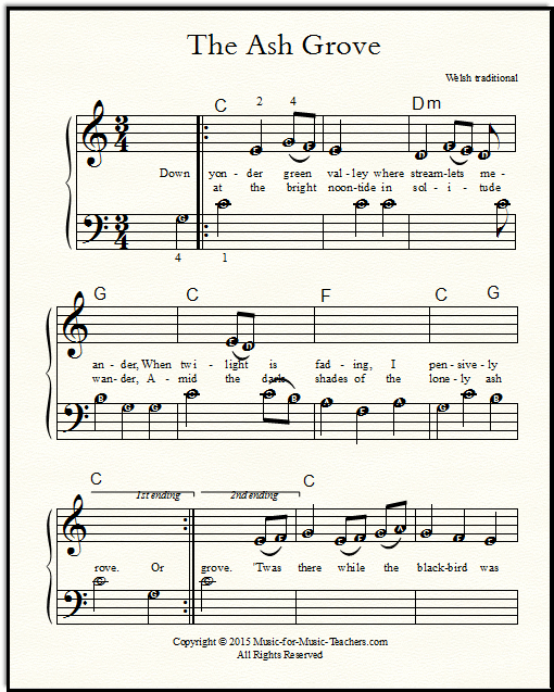 Ash Grove for learning musical notes