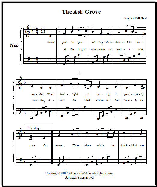 Ash Grove free sheet music