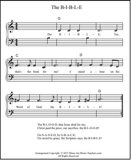 Easy to read notes song