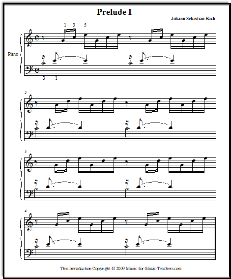 cupón fusión Conversacional Free Bach Music for Piano, the Lovely and Easy Prelude in C in Original Form