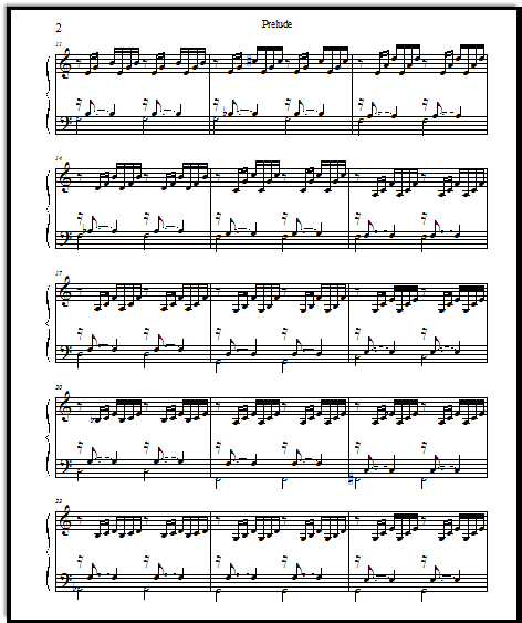 Bach C Prelude sheet music for piano, the original version