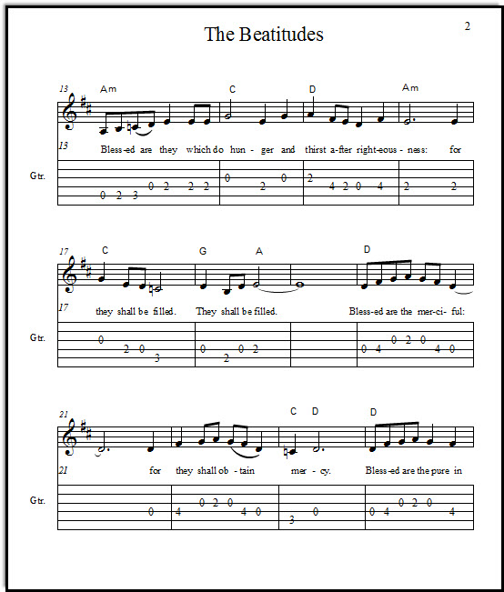 Bible song guitar tabs