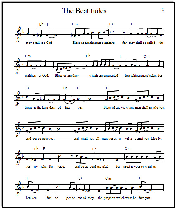 Bible song lead sheet