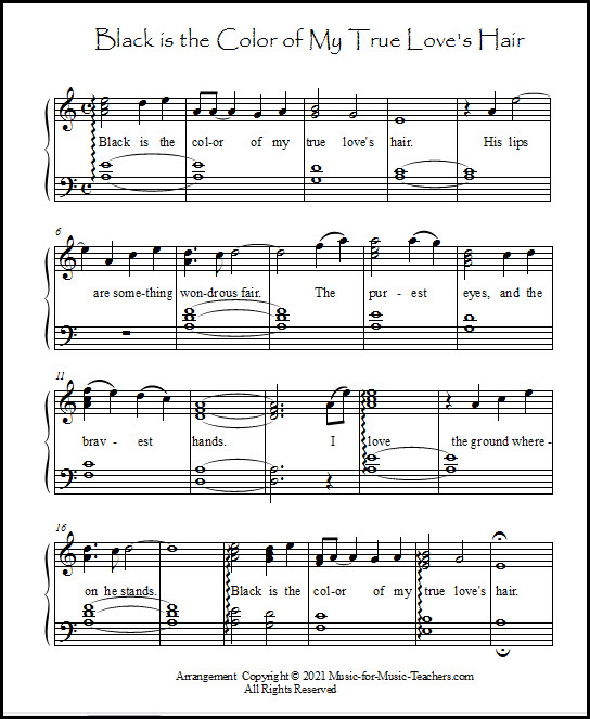 piano sheet music from Scotland or Appalachia