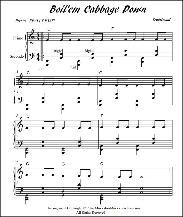 Piano duet fiddle song